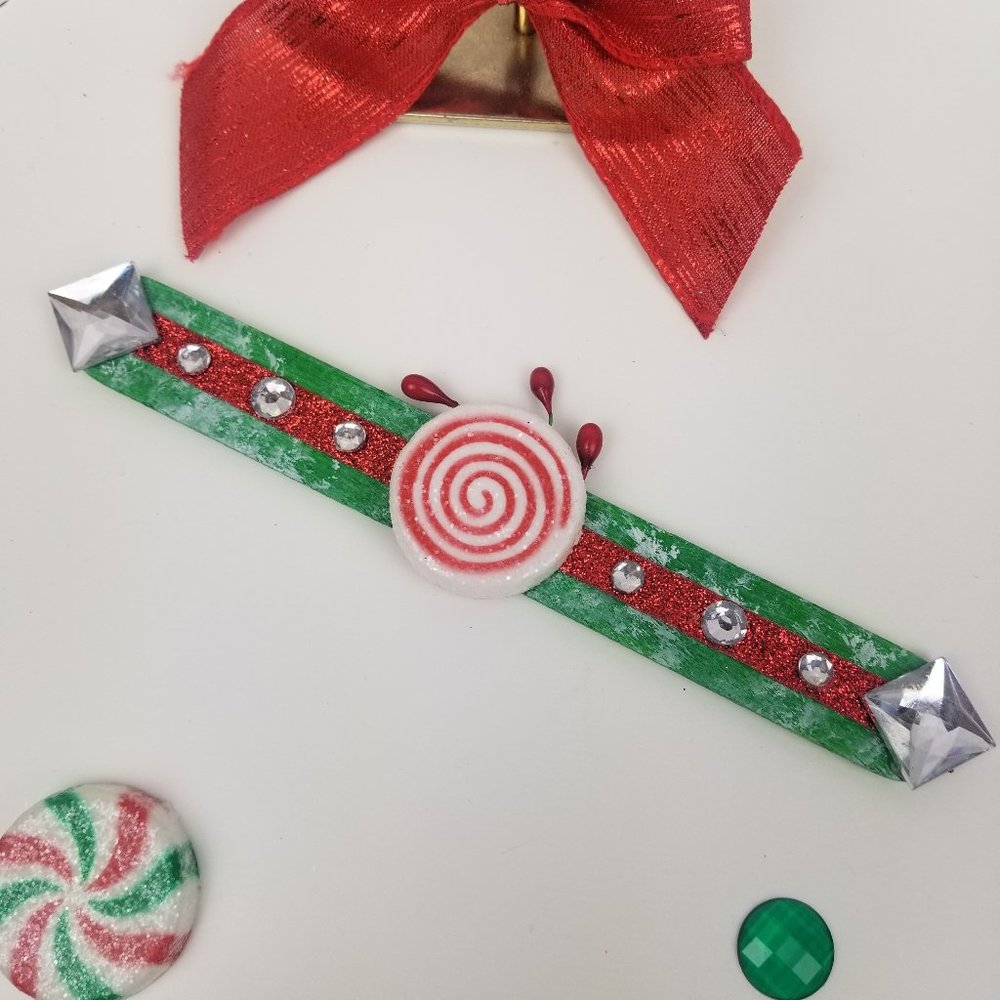Candy cane 7" magnet Handmade for fridge office Cheistmas Holiday home decor